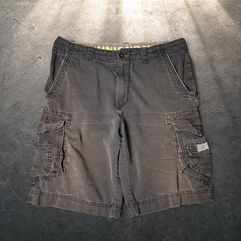 Unionbay Cargo Shorts Faded Black Skater Baggy Y2K Vintage Size 36